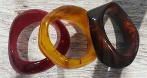 MN Exports Vintage Resin Islam Round Bangle Stack <b>Red</b> Amber Black Unisex Fashion Gift <b>Bracelets</b> - Product Image 3