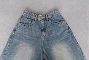Pantalon en jean bleu unisexe ample de haute qualité, vintage, personnalisé, en coton, avec lavage à l'acide et impression à l'encre - Product Image 6