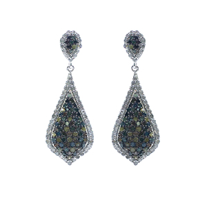 Pendientes de Plata de Ley 925 con Diamantes, Corte Redondo, Micro Pavé, Geométricos, Minimalistas, para Uso Diario, 2.83 Ct - Product Image 1