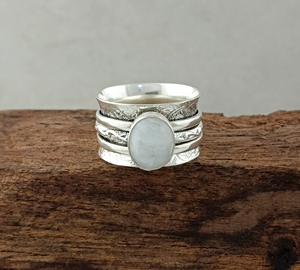 Wholesale 925 Sterling Silver Amethyst Gemstone Classic Party <b>Spinner</b> <b>Ring</b> Floral Filigree Multi Band Anti Anxiety Meditation - Product Image 5