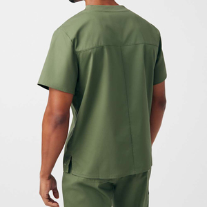 Tenue médicale unisexe confortable et respirante en rayonne et toile, couleur unie, légère, pour usage professionnel en milieu hospitalier - Product Image 2