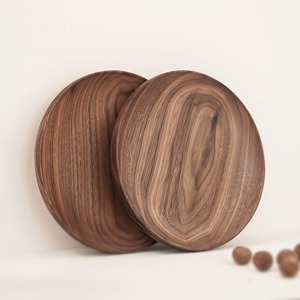 Modern Japanese Style Walnut Wood Dessert <b>Plate</b> Solid Wooden <b>Disposable</b> Fruit <b>Plate</b> and Dish for Parties - Product Image 5