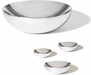 Juego de Tazones para Servir de Acero Inoxidable Pulido de Alta Calidad, Tazón Decorativo de Metal de Lujo para Frutas y Ensaladas, para Hogar, Hotel y Catering - Product Image 1