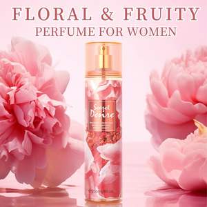 Bruma Corporal con Aroma Floral de 8 Onzas Fluidas para Mujer, Spray Refrescante para Uso Diario, Celebraciones, Fragancia Duradera, Modelo para Regalo - Product Image 6