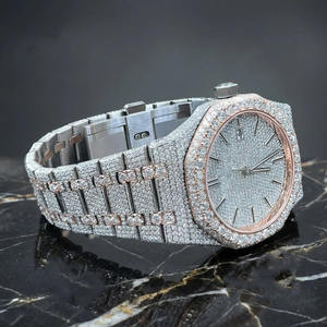 Reloj Mecánico Analógico de Lujo con Diamantes Moissanite, Estilo Hip Hop, Reloj de Acero Inoxidable para Hombre con Fecha Automática, Regalo para Hombre - Product Image 2