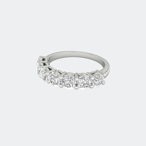 Bague demi-éternité à sertissage à griffes, taille ronde, 2,70 carats au total - Product Image 6