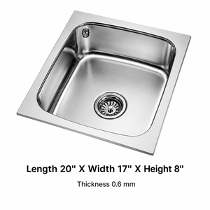 Square Stainless Steel <b>Kitchen</b> <b>Sink</b> Single Bowl Countertop Basin 2026 For Home <b>Kitchen</b> 304 Grade - Product Image 5