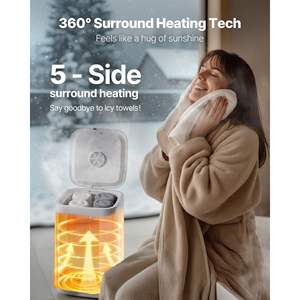 Calentador de Toallas Eléctrico para Baño, con Temporizador de 24 Horas, Apagado Automático, Bloqueo para Niños, Indicador de Alta Temperatura, para 4 Toallas Extra Grandes - Product Image 3