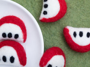 Rodajas de Manzana de Fieltro de Lana de 6 cm, Hechas a Mano, Juguete de Fruta de Fieltro, Suministro para Manualidades, Juguete Educativo, Venta al por Mayor - Product Image 6