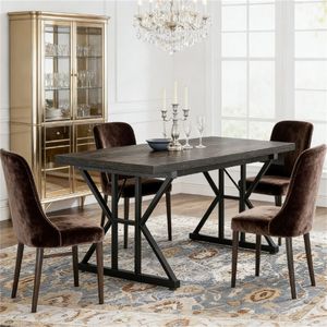 Tavolo da Pranzo Rettangolare in Legno Stile Minimalista per Cucina, Soggiorno o Sala da Pranzo - Product Image 2