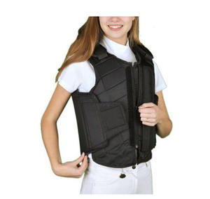 Women's Black Horse Riding Body Protector Vest Sleeveless Zipper Closure Breathable Equestrian Wear - Product Image 1