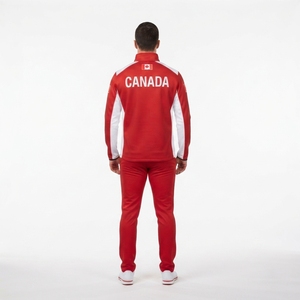 Veste de curling personnalisée pour hommes adultes, en softshell premium, sublimée, avec manches à drapeau national, anti-humidité, OEM Sialkot - Product Image 2
