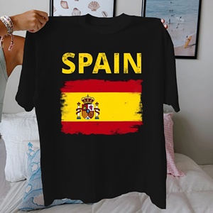 Camiseta de mujer de algodón puro con bandera española de España ajuste cómodo - Product Image 2