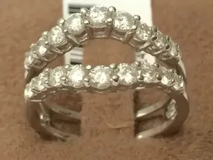 แหวนแต่งงานเพชรโมอิสซาไนต์ เงินแท้ 925 แหวนสองแถวสำหรับผู้หญิง เครื่องประดับวันครบรอบ - Product Image 2