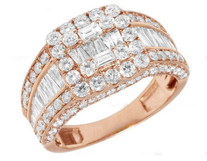 Fully <b>Iced</b> Out Baguette Cluster Men's <b>Ring</b> Rhodium Plated 925 Silver Hip Hop Style Engagement & Wedding Anniversary Luxury <b>Ring</b> - Product Image 5