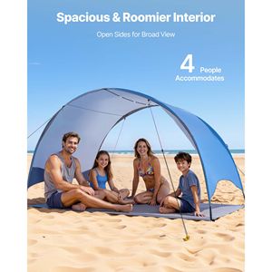 Tenda da Spiaggia Estiva per 4 Persone con Protezione Solare UPF 50+, Baldacchino Portatile, Borsa per il Trasporto, Picchetti da Terra, Leggera - Product Image 3