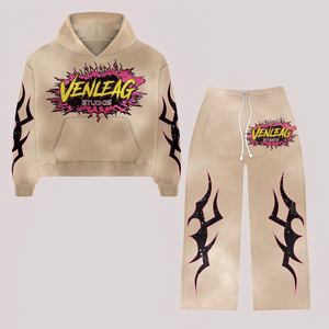 ชุดวอร์มแบบมีฮู้ดสำหรับทุกเพศจาก VENLEAG STUDIOS เสื้อแขนยาวและกางเกงขายาว พิมพ์ลายแบบ Sublimation สไตล์สตรีทแวร์ ใส่สบายๆ ในฤดูใบไม้ร่วง ทรงปกติ - Product Image 2