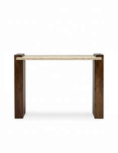 Mesa consola de mármol con patas de madera para sala de estar, venta al por mayor B2B desde India - Product Image 3