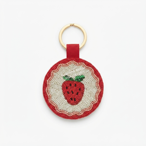 Colgante de bolso y llavero artesanal con diseño de rebanada de pizza bordada con peporones, accesorio divertido con temática de comida, venta al por mayor - Product Image 5
