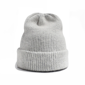 Unisex Einfarbige Strickmütze 100% Polyester Atmungsaktiv Wasserdicht mit Umschlagrand Lässiger Outdoor-Winter-Wärmemütze für Erwachsene 56-58CM - Product Image 1