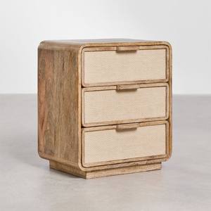 Mesita de noche rectangular Vandana Arion Merino 50x35 cm en madera de mango, MDF y yute Abrams - Product Image 3