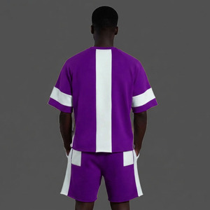Conjunto de Camiseta y Pantalones Cortos para Hombre, Talla Grande 5XL, Estilo Urbano, 100% Algodón, Secado Rápido, Transpirable, Estampado - Product Image 4