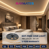 Lumières LED en bande COB durables pour armoire, 12V, autocollantes, pour la décoration intérieure de la cuisine, de la garde-robe et de la bibliothèque