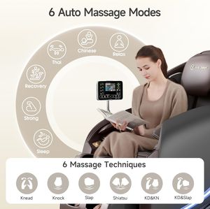 Fauteuil inclinable électrique en cuir intelligent avec massage chauffant Shiatsu, zéro gravité, multifonctionnel, pour le corps entier, avec fonction musicale - Product Image 6