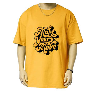 Men's Orange Short Sleeve O-Neck Casual T-Shirt Letter Pattern Printed Front Regular Fit 100% Cotton Jersey Fabric 320g DAIZEN - Product Image 5