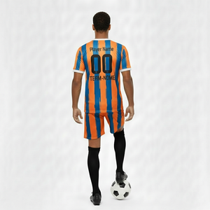 Nuevo Diseño de Uniforme de Fútbol de Color Sólido con Apliques a Rayas, Transpirable, 100% Poliéster, Personalizado para Adultos Unisex - Product Image 4