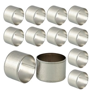 ชุดแหวนรองผ้าเช็ดปากเหล็กดีไซน์มินิมอล 12 ชิ้น ชุบเงิน สำหรับตกแต่งบ้าน ตกแต่งห้องครัว ตกแต่งวันเกิด - Product Image 1