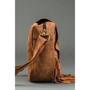 Handmade Suede Soft Leather Fringe Style Girls Women's <b>Sling</b> <b>Bag</b> - Product Image 4