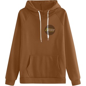 Conjunto deportivo con capucha para mujer, color marrón sólido, sudadera con capucha de manga larga y pantalones jogger con cordón, conjunto informal de dos piezas - Product Image 4