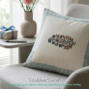 Ensemble de 5 housses de coussin en coton imprimées à la main – Housses de coussin décoratives indiennes faites à la main pour canapé, salon et décoration intérieure - Product Image 5