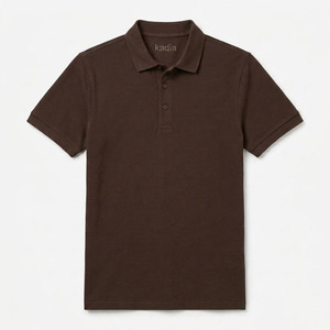 Wholesale <b>Men's</b> Solid Color <b>Brown</b> <b>Polo</b> <b>Shirt</b> Short Sleeve Cotton Breathable Casual Golf <b>Polo</b> <b>Shirt</b> Custom Logo Available - Product Image 4