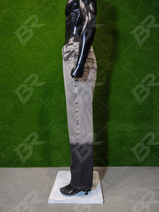 Jeans de Hombre de Pierna Ancha en Algodón Lavado Gris Claro, Estilo Vintage, Casual, Holgado, para Calle, Color Sólido, Verano-Otoño, OEM - Product Image 5