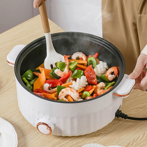 หม้อไฟฟ้า 2.5 ลิตร สแตนเลส ควบคุมด้วยระบบกลไก หม้อปรุงอาหารในครัวเรือน ฝาแก้วนิรภัย ถาดนึ่ง ซุป ผัก - Product Image 5