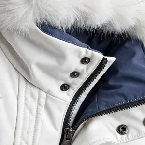 <b>Men's</b> <b>White</b> Fleece <b>Jacket</b> Waterproof Zipper Closure Sporty Autumn Regular Fit Solid Color Polyester Shell Color Blocking - Product Image 6
