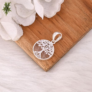 Classic 925 Sterling Silver Pendant Rose <b>Quartz</b> Elegant Looking Gemstone Tree Of Life Jewelry Wholesale Exporter - Product Image 4