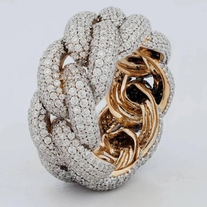 แหวนมอสซาไนต์ฮิปฮอปสุดหรู สไตล์แร็ปเปอร์ ประดับเพชรโมสซาไนต์เต็มวง แหวนมอสซาไนต์ฮิปฮอปแบบวิบวับ สำหรับทุกเพศ - Product Image 4