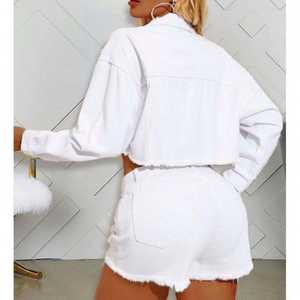 Custom USA Summer Short Solid Color Embroidered Women's Star Badge and <b>Sequin</b> Decoration Fringed Tassel <b>Jacket</b> - Product Image 3