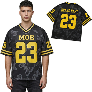 Camiseta de Fútbol Americano Personalizada con Sublimación, Cuello en V, Manga Corta, Número Personalizado, Talla Grande, Poliéster de Alta Calidad - Product Image 1