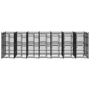 Cage pour chien en acier noir thermolaqué de 12,9 pieds carrés avec serrures - Product Image 3