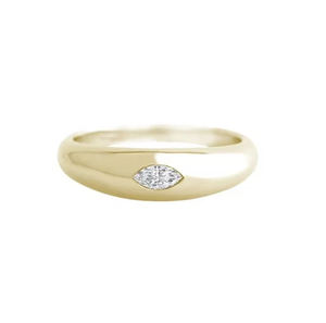Anillo de Sello Marquise de Plata de Ley 925, Anillo de Sello con Banda Marquise, Joyería de Uso Diario, Anillo Minimalista para el Dedo Anímero, Regalos para Ella - Product Image 1