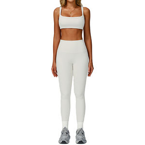 Ensembles de yoga pour femmes avec logo personnalisé, taille haute, tailles ajustables, en gros - Product Image 1