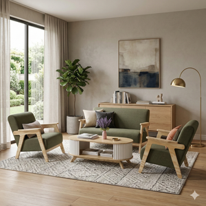 Juego de Sofás Modernos Clásicos Ecológicos e Impermeables de Madera para Sala de Estar y Exteriores con 1 Año de Garantía y Video Tutorial de Instalación - Product Image 6