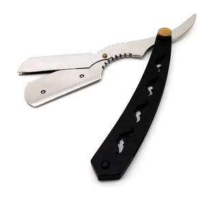 High Quality Stainless Steel Men's Shaving <b>Razor</b> Wood Handle Custom Logo Slide-Out Blade Professional Safety for Body Face Black - Product Image 2