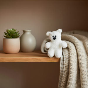 Orsetto di peluche ILAN 7x14cm bianco, decorazione per la casa - Product Image 2