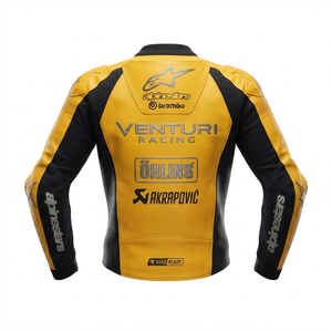 Veste de moto en cuir de vache véritable pour homme/Chaquetta avec protection CE niveau 2 et bosse de protection - Product Image 2