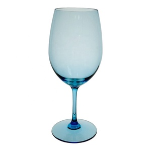Juego de copas de vino con tallo de color acrílico de 20oz sin BPA, estilo de diseño clásico redondo - Product Image 3